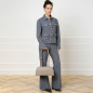 Preview: Bouclé-Jacke in Blaugrau